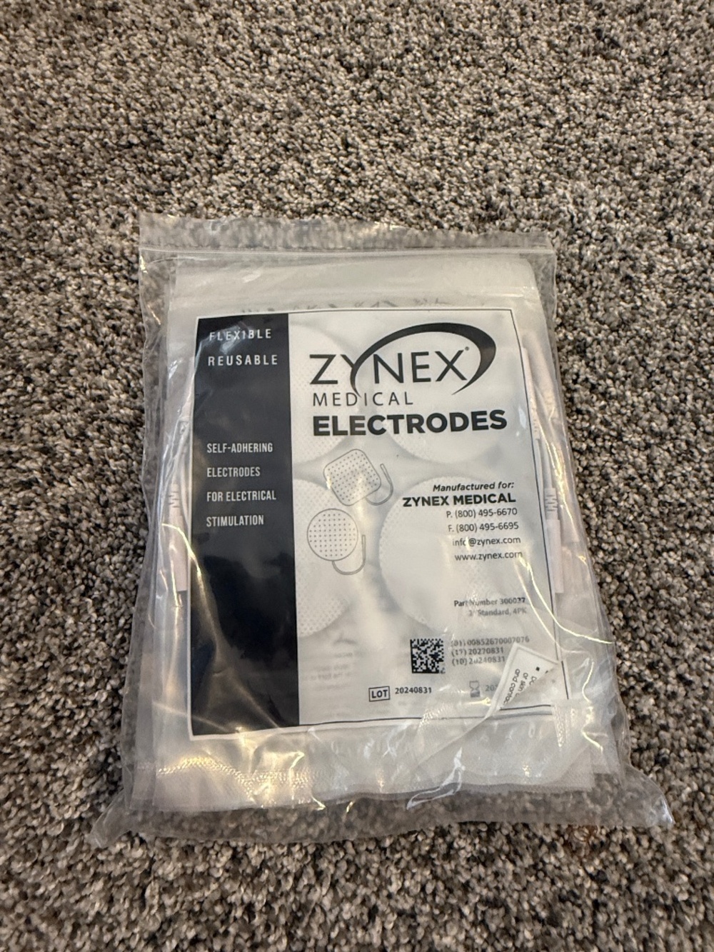 Zynex Medical Electrodes self adhering electrodes for electrical stimulation.  E
